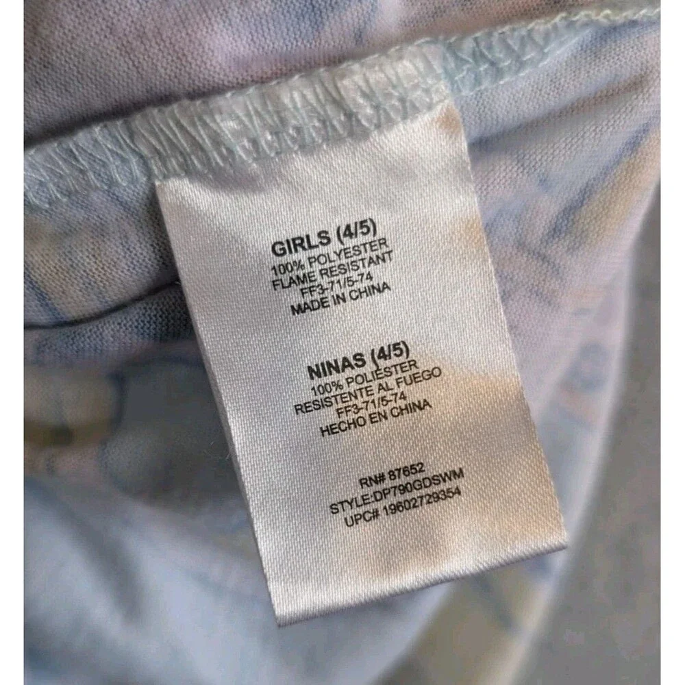 Disney Princess Girls Size 4/5T Blue Pullover Nightgown Sleepwear - Picture 5 of 5